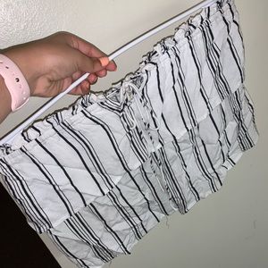 Fancy Tube top striped white and black
